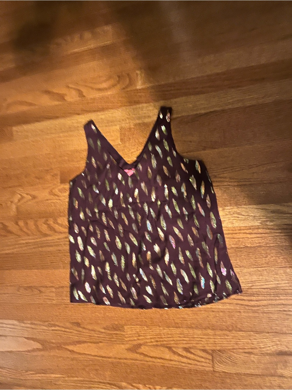Lilly Pulitzer Metallic Feather V-Neck Camisole - Plum